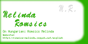 melinda romsics business card